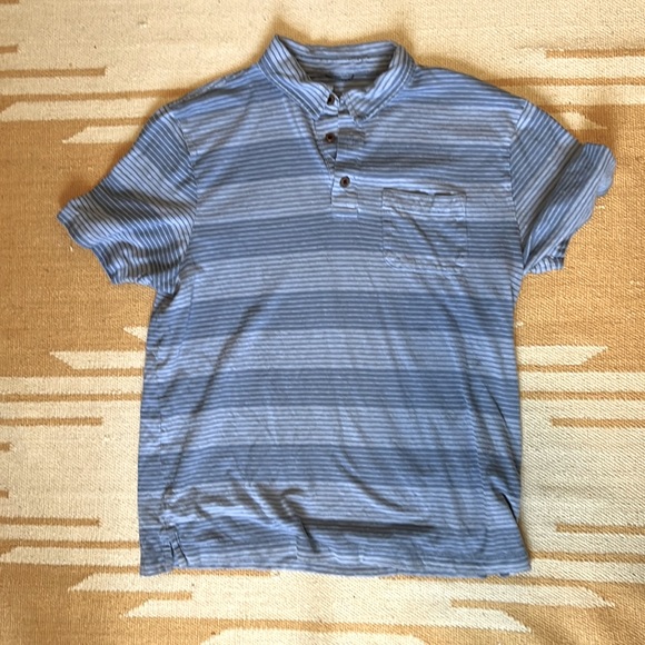 Patagonia Hemp and Organic Cotton Blend Polo - Blue Stripe (M) - Picture 1 of 3